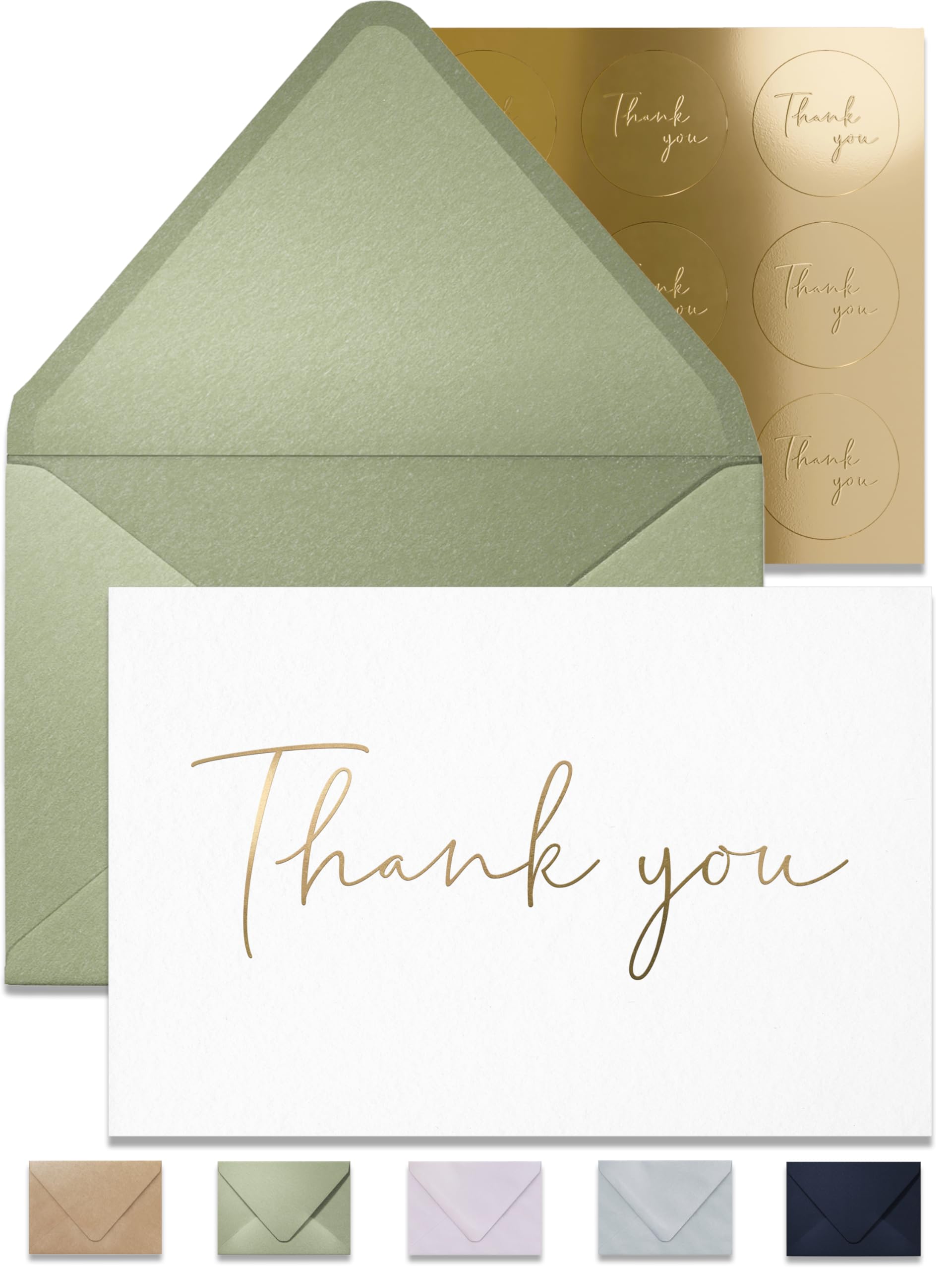 Thank You Cards With Envelopes - Thank You Notes With Envelopes Set of 100 - Wedding Thank You Cards With Envelopes Bulk - Baby Shower Thank You Cards With Envelopes - Blank Thank You Cards Bulk - 4x6