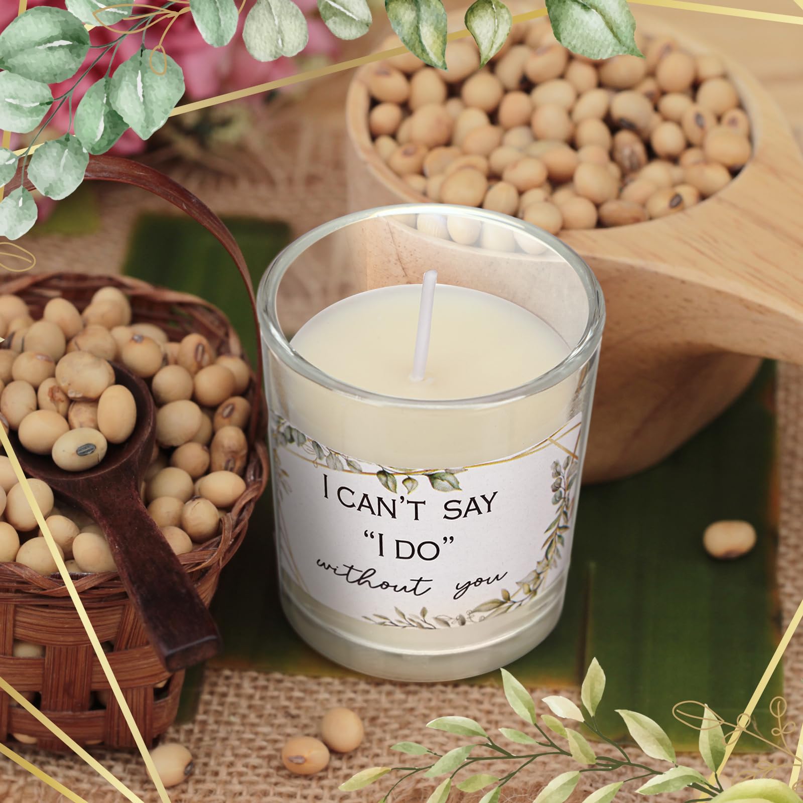 Threlaco 6 Pcs Bridesmaid Proposal Gifts I Can't Say I Do Without You Candles Bridesmaid Gifts Natural Soy Wax Candles with Boxes for Bridesmaid Best Friends Wedding Gifts (Eucalyptus Leaf)