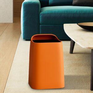 IEUDNS Trash Can Waste Basket Decorative Dustbin Household Modern Garbage Container Can Open Top for Toilet Office Laundry Bedroom, Orange