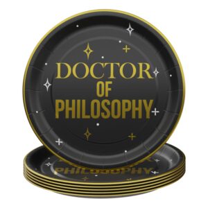 Blue Orchards PhD Graduation Party Supplies (108 Pieces for 20 Guests) - Doctor Party Decorations Doctorate Graduation Class of 2024 Décor Congratulations Disposable Paper Plates Napkins