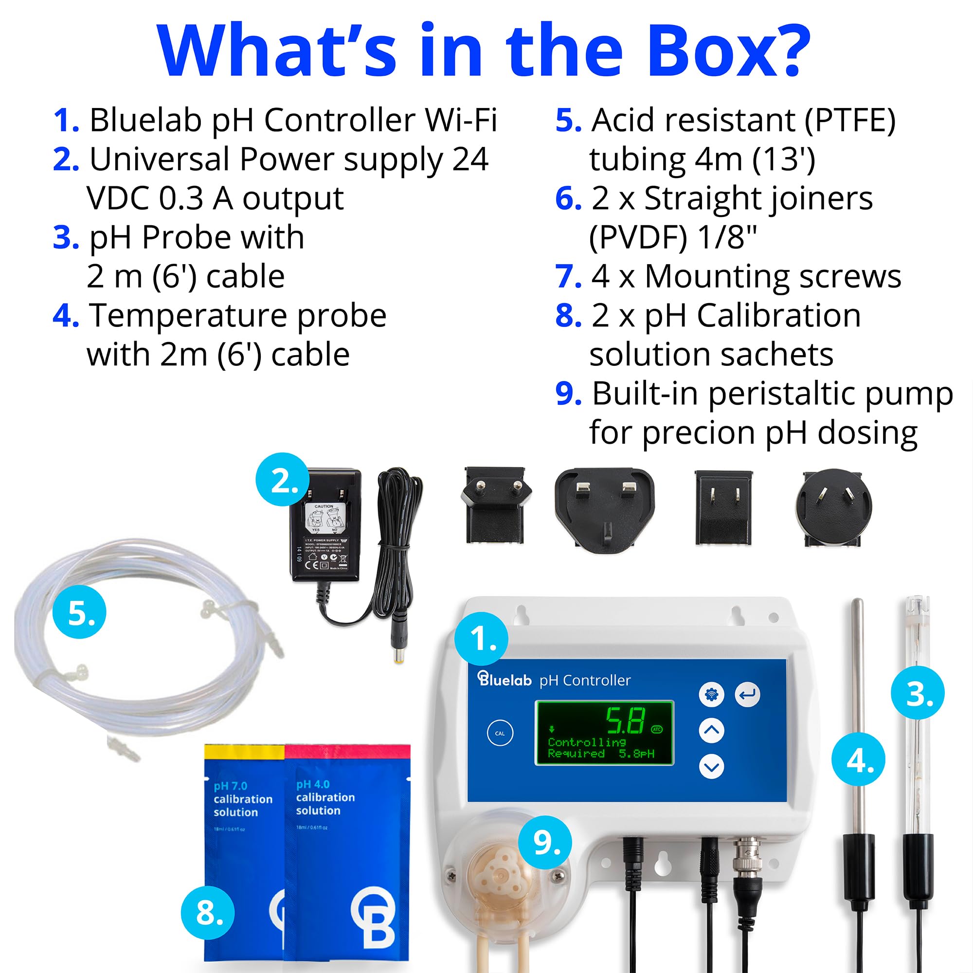 Bluelab pH Controller Wi-Fi 24/7 Reservoir Monitoring for pH with Automated Nutrient Dosing, Edenic Integration, Replaceable Probes Safety Features Optimal for Hydroponics & Indoor Plants