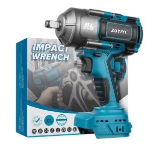 zuyiyi 1000n.m(738ft-lbs) cordless impact wrench high torque, 1/2" power impact gun for makita 18v battery, electric brushless impact driver for car tire truck rv mower(battery not included)