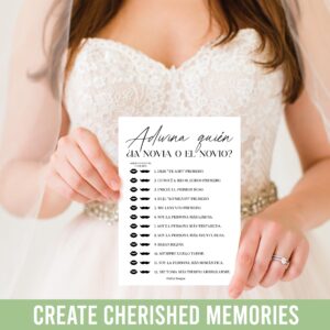 Minimalist Spanish Bridal Shower Games 20 Guests - Juegos Para Despedida De Soltera En Español, Wedding Shower Games, Bridal Shower Bingo In Spanish, Popular Bridal Shower Games Spanish Edition