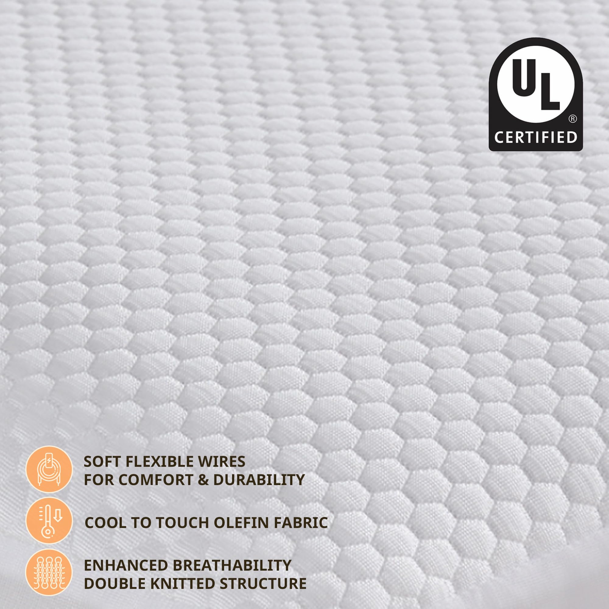 Beautyrest Heated Mattress Pad King - Electric Bed Warmer Cool to Touch, All Seasons Cover, 5 Heat Level, Auto Shut Off, Deep Pocket - Machine Wash Electric Mattress Pad, UL Certified, White, Queen