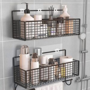 14 Pack Shower Caddy Adhesive Replacement,Shower Shelf Adhesive No Drilling Adhesive Shower Hooks Strong Adhesive Wall Hooks Waterproof Adhesive Hooks for Shower Caddy