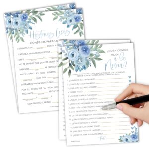 dusty blue spanish bridal shower games 20 guests - juegos para despedida de soltera en español, wedding shower games, hilarious bridal shower games, popular bridal shower games spanish edition