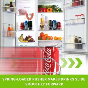 Drink Organizer for Fridge, Upgraded Soda Can Dispenser for Refrigerator with Fixed Clip, Automatic Fridge Drink Dispenser Holds up to 25 Cans, 5 Row