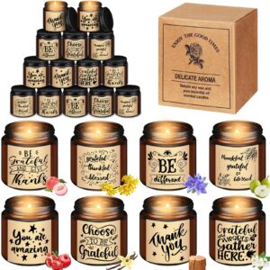 mtlee 24 pcs thank you candles gift 6.7 oz inspirational jar candles bulk 8 fragrance thank you gifts for employee appreciation gifts coworker employee women teacher volunteers (retro, sweet scent)