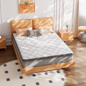 Mubulily 12 Inch Twin Size Mattress,Hybrid Twin Mattress in a Box,Pocket Spring Twin Mattress in a Box for Motion Isolation,Strong Edge Support,Pressure Relief,CertiPUR-US