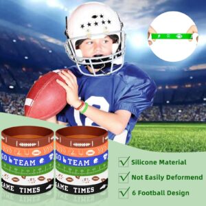 134 Pcs Football Party Favors Set 12 Silicone Bracelet 12 Whistles 12 Keychains 12 Slap Bracelet 12 Tattoo Stickers 12 Plastic Straws 12 Gift Bags 50 Football Stickers for Football Party Supplies