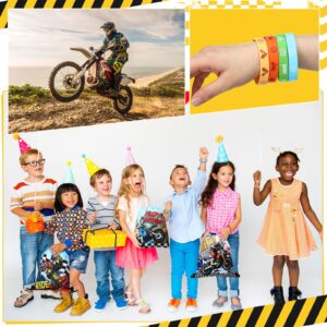 Talltalk 48 Pcs Dirt Bike Party Favors for Boy Motocross Birthday Decorations 16 Motorcycle Party Drawstring Bag Racing Candy Goodie Snacks Gift Bag 16 Wristband 16 Keychain for Baby Shower Birthday