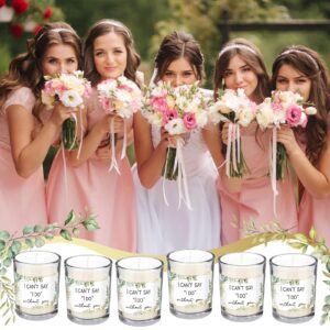 Threlaco 6 Pcs Bridesmaid Proposal Gifts I Can't Say I Do Without You Candles Bridesmaid Gifts Natural Soy Wax Candles with Boxes for Bridesmaid Best Friends Wedding Gifts (Eucalyptus Leaf)