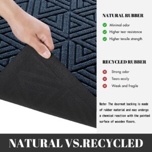 Yimobra Front Door Mat Outside Entrance 72 x 24, Waterproof and Washable Outdoor Mat, Non Slip Rubber Backing, Heavy Duty Welcome Matt for Home Entry Floor Porch Garage Office, Low Profile, Blue