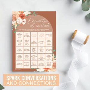 Boho Spanish Bridal Shower Games 20 Guests - Juegos Para Despedida De Soltera En Español, Wedding Shower Games, Bridal Shower Bingo In Spanish, Popular Bridal Shower Games Spanish Edition