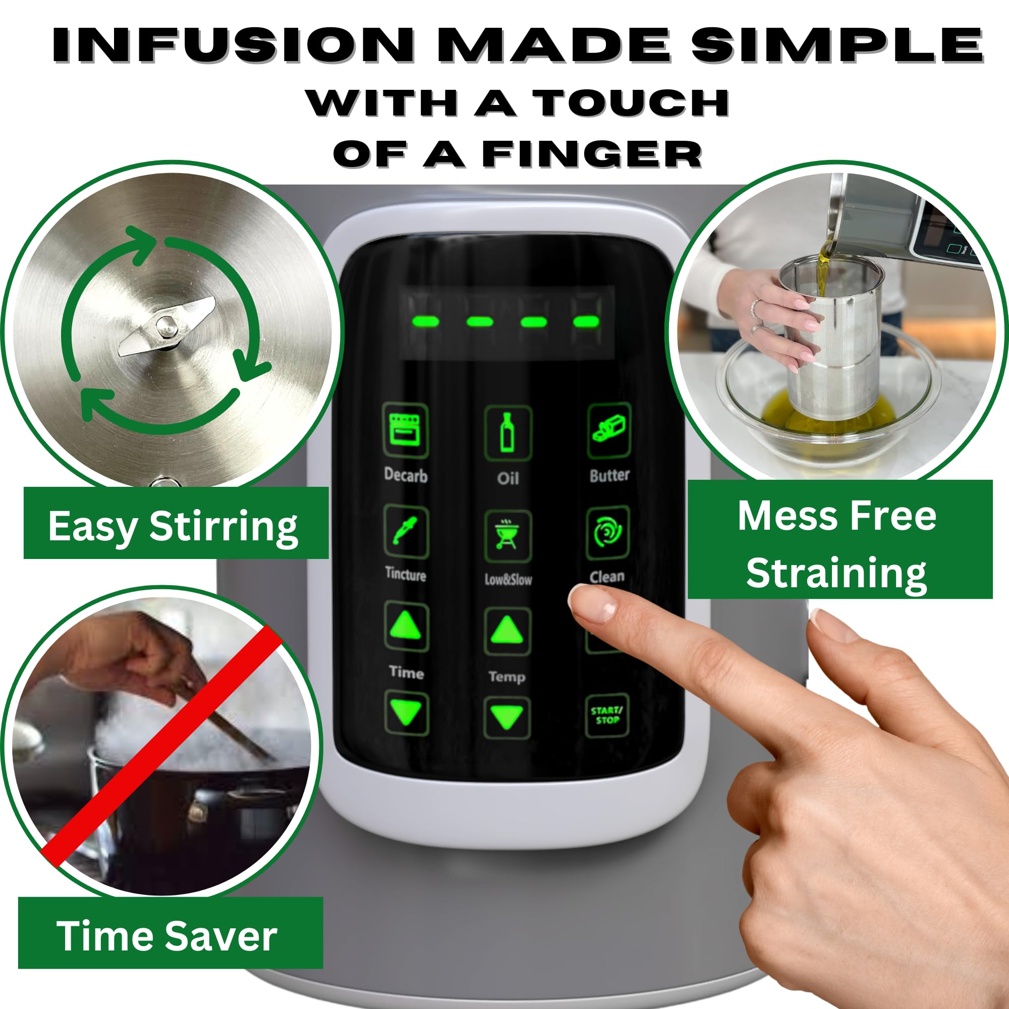 Decarboxylator and Infuser Machine, Magic Herb Butter Machine, Oil Infuser Machine, Gummy Maker, Mess-Free, Easy to Use, Make Desserts, Tincture, Lotions & More, Includes Strainer – EdiWhip 2.0