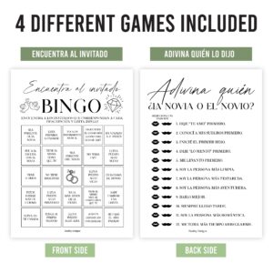 Minimalist Spanish Bridal Shower Games 20 Guests - Juegos Para Despedida De Soltera En Español, Wedding Shower Games, Bridal Shower Bingo In Spanish, Popular Bridal Shower Games Spanish Edition