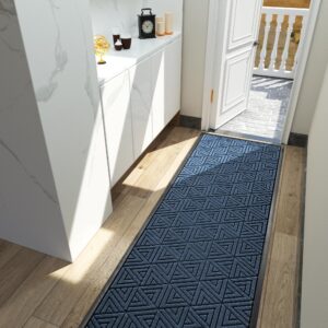 Yimobra Front Door Mat Outside Entrance 72 x 24, Waterproof and Washable Outdoor Mat, Non Slip Rubber Backing, Heavy Duty Welcome Matt for Home Entry Floor Porch Garage Office, Low Profile, Blue