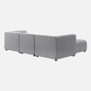 Zinus Luca Reversible Chaise Sectional Sofa, Modern Style, Flexible Modular Design, Easy Tool-Free Assembly, Grey