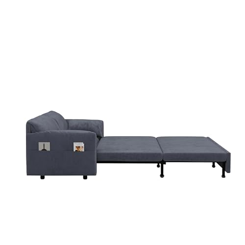 3-in-1 Multi-Functional Convertible Loveseat Sofa Bed , Comfy Upholstered Sleeper Futon Couch Pull Out Sofacama , Chaise Lounge with Adjustable Backrest , RV Furniture for Living Room Small Places