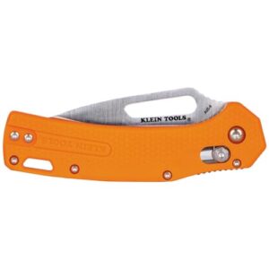 Klein Tools OFK000ORT KTO Resurgence Fishing Pocket Knife, AUS-8 Stainless Steel, Drop Point Blade, Orange Handle, Perfect EDC for Anglers