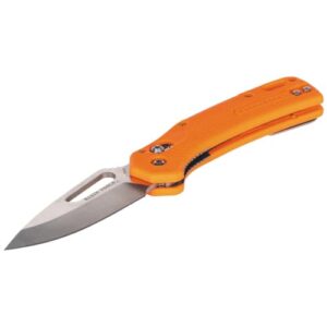 Klein Tools OFK000ORT KTO Resurgence Fishing Pocket Knife, AUS-8 Stainless Steel, Drop Point Blade, Orange Handle, Perfect EDC for Anglers