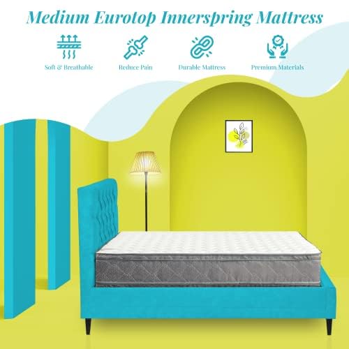 Nutan 11" Firm Foam Encased Foam Mattress with Double Sided Eurotop, Heavy-Duty Comfy Mattresses for Proper Relaxation, Promote Healthy Sleep and Prevent Body Aches, King