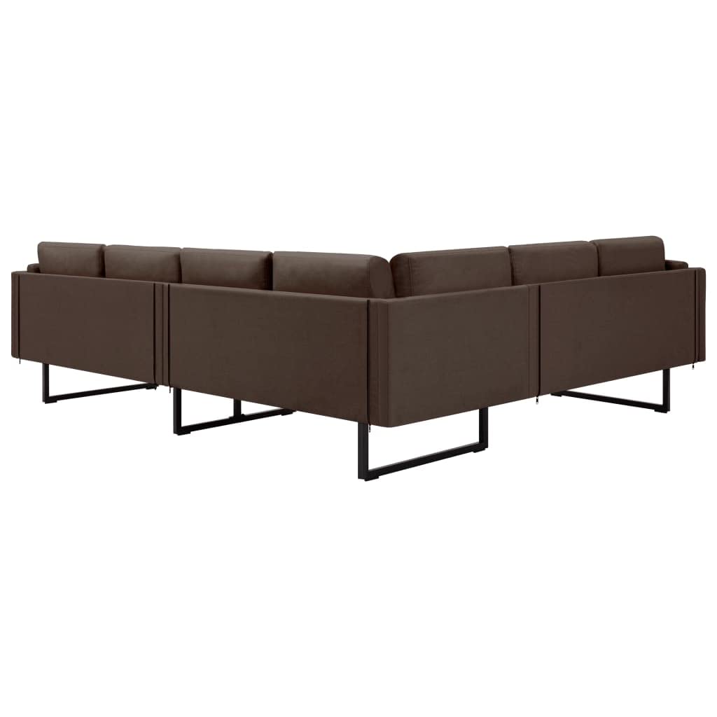 vidaXL - Corner Sofa, Plush Brown Fabric, Spacious Seating Area, Elegant Design, Comfort and Durability, Perfect for Home or Office Spaces