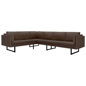 vidaxl - corner sofa, plush brown fabric, spacious seating area, elegant design, comfort and durability, perfect for home or office spaces