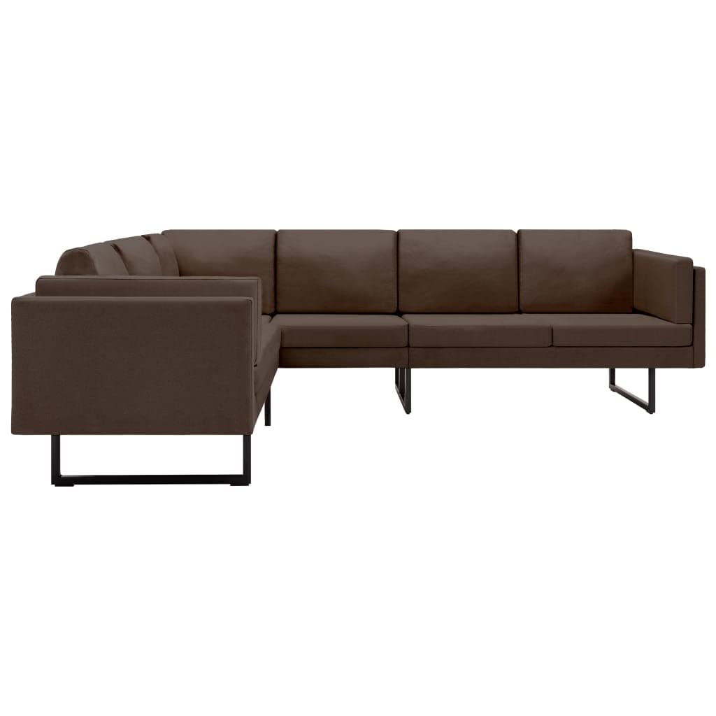 vidaXL - Corner Sofa, Plush Brown Fabric, Spacious Seating Area, Elegant Design, Comfort and Durability, Perfect for Home or Office Spaces