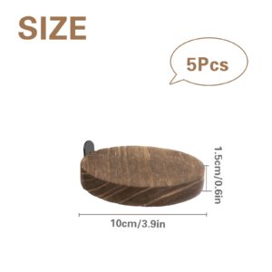 5 PCS Small Floating Shelves for Wall, Carbonized Wood Circle Shelf 3.9 Inch Mini Wall Shelf Decor Display Ledges Room Decor Plant Display Mounted Corner Storage for Kitchen Bathroom Bedroom