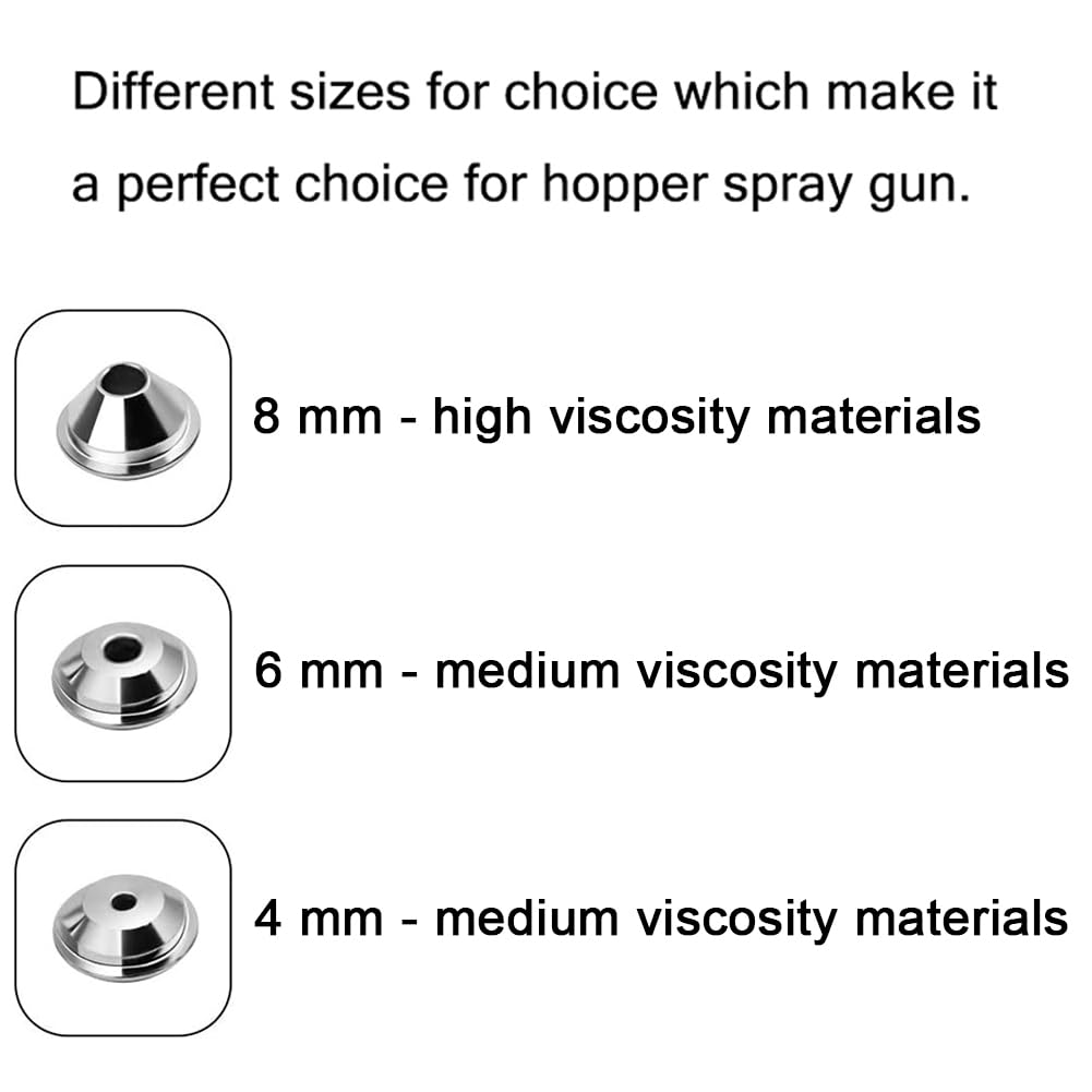 Joywayus 4.0mm/6.0mm/8.0mm Nozzle Replacement Parts for Air Hopper Spray Gun Paint Texture Drywall Painting Sprayer