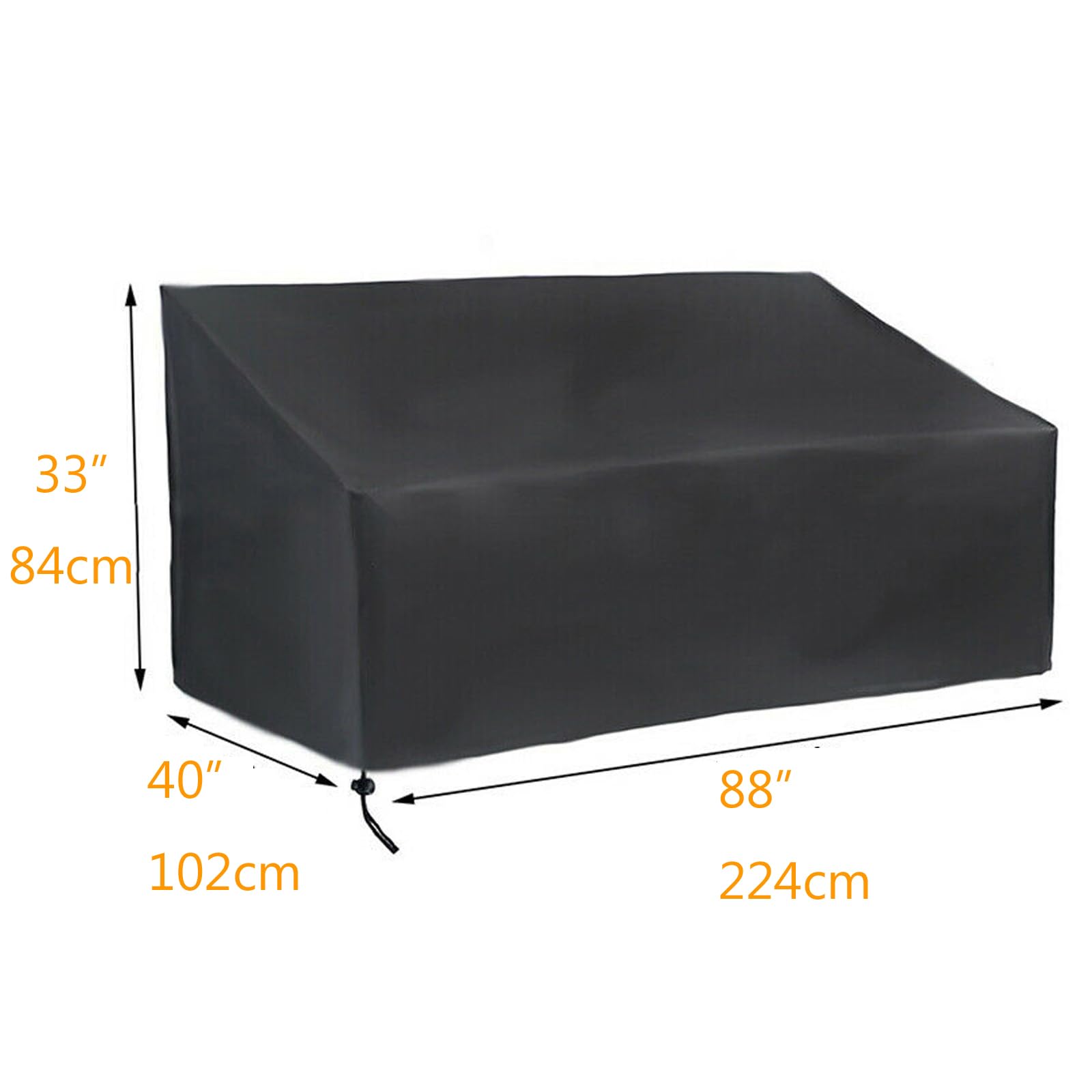 YIHAOBOX Patio Loveseat Cover, Outdoor Couch Cover,100% Waterproof 2-Seater Outdoor Sofa Cover, Lawn Patio Furniture Covers,Heavy Duty (88" W x 40" D x 33" H)