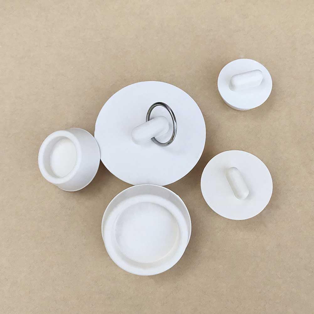 6 Pcs Rubber Sink Stopper White Bathtub Drain Stopper Kitchen Drain Plug with Pull Ring for Laundry Kitchen Washroom Bathroom Bathtub Sink, 6 Sizes