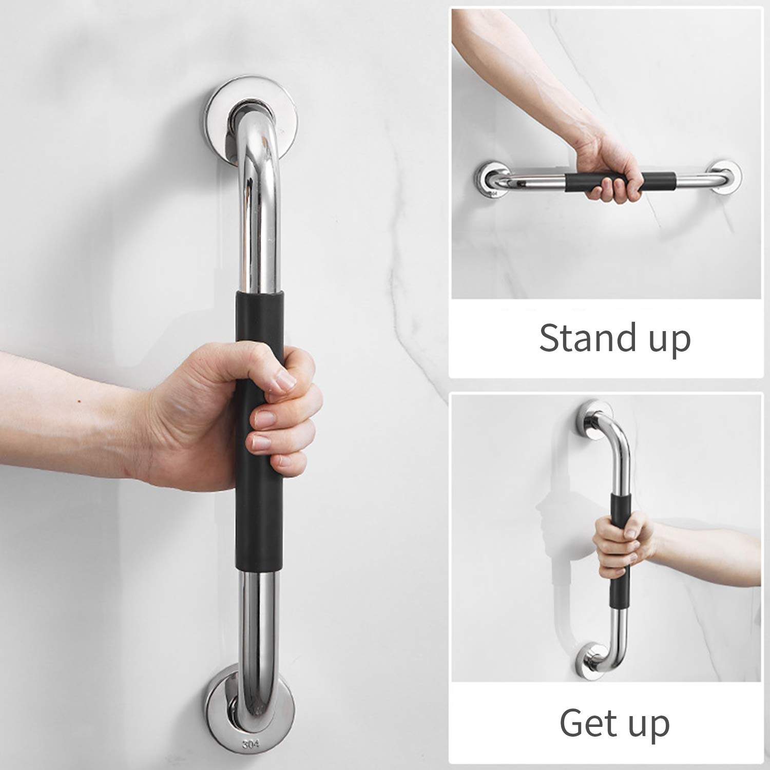 fangzi Bathroom Grab Bar Toilet Shower Bathtub Handi Support Balance Grab Bar Stainless Steel Rubber Safety Rail