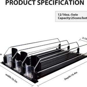 ikaufen Drink Organzier for Fridge-Saving Drink Plastics Dispenser for Fridge - Organize Your Refrigerator with Ease(16.4inch, 3 Rows)