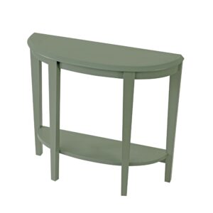 homes: inside + out payne modern half moon accent console table with storage shelf, decorative entryway furniture for living room, hallway, entrance, small spaces, sage green