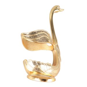 Dessert Spoon Holder, Widely Used Coffee Spoon Holder, Rich Details, Mirror Finish, Swan, Elegant for Party (Gold Holder with Spoon)