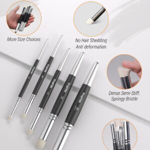 Nicpro Miniature Paint Brushes Drybrush - 21PCS Model Paint Brush Set for Acrylic Watercolor, Detail Paint Brush Dry Brush for Warhammer 40k, Citadel Paint, Model, DND Miniatures - with Container