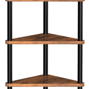 Homedawn Corner Shelf, Corner Bookcase, Industrial 5-Tier Corner Shelf Stand Display Rack,Wall Corner Bookshelf,Tall Shelf Plant Stand for Small Spaces, Living Room, Home Office (Rustic Brown)