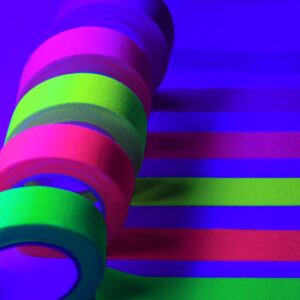 yuntop 6 Colors Neon Cloth Tape Fluorescent UV Blacklight Glow Neon Party Fiesta Party Blacklight Reactive Glow in The Dark Neon Gaffer Cloth Tape Supplies for Events Adhesive Black Light Tape Sets