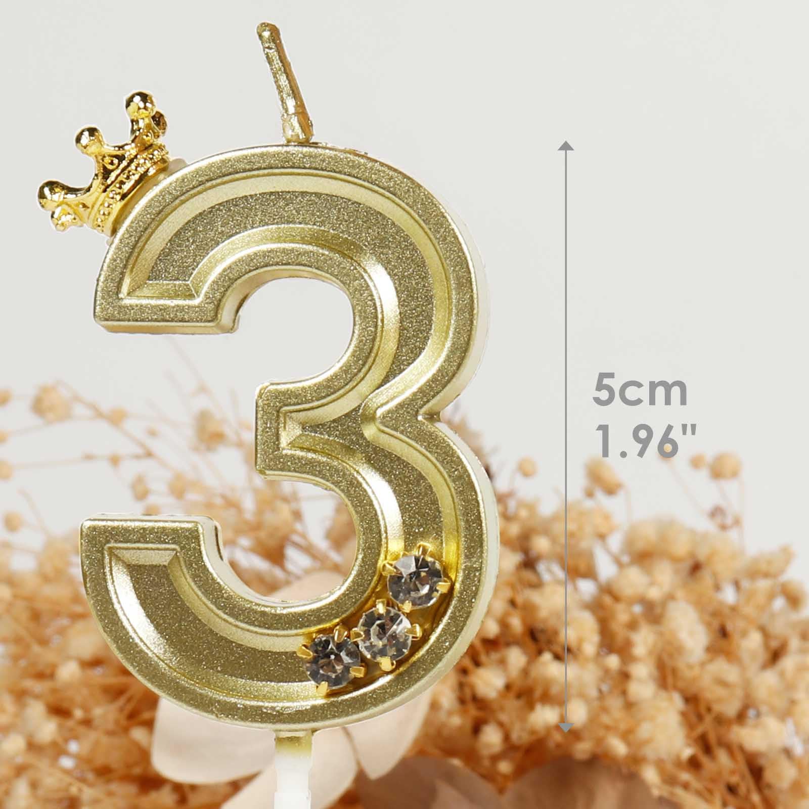 Hongplus Gold Number 16 Birthday Candle with Diamonds & Crown Cake Candles, Candles for Cake, Crown Happy 16 Birthday Candles Cake Topper Decorations for Girls Boys Birthday Anniversary Party