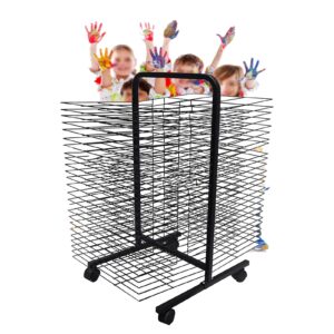 Art Drying Rack for Classroom Painting Crafts, 50Tier Art Drying Rack - Sturdy Metal Art Rack, Art Cart with Swivel Wheels Perfect for Classroom Art Studios and Home Use Gifts for Kids