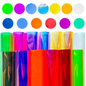 hyang holographic pvc clear jelly vinyl fabric 14pcs/set a4 8" x 12" (21 cm x 30 cm) thickness: 0.3mm pvc fabric for making handbags, earrings, diy projects