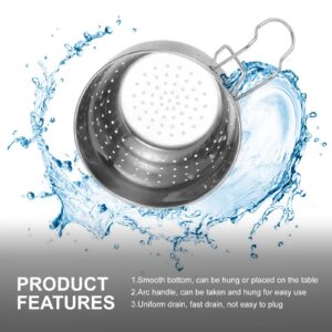 Stainless Steel Sink Food Catcher, Multifunctional Hanging Sink Strainer Colander Drain Basket for Filter Kitchen Waste and Wash Fruits or Vegetables