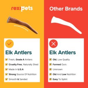 100% Natural - Elk Antlers for Dogs ( Split ) - Naturally Shed in USA - Dog Antler Chews Medium Breeds - Natural, Long-Lasting Treats for Aggressive Chewers - Dog Chews - No Smell & No Mess - Medium