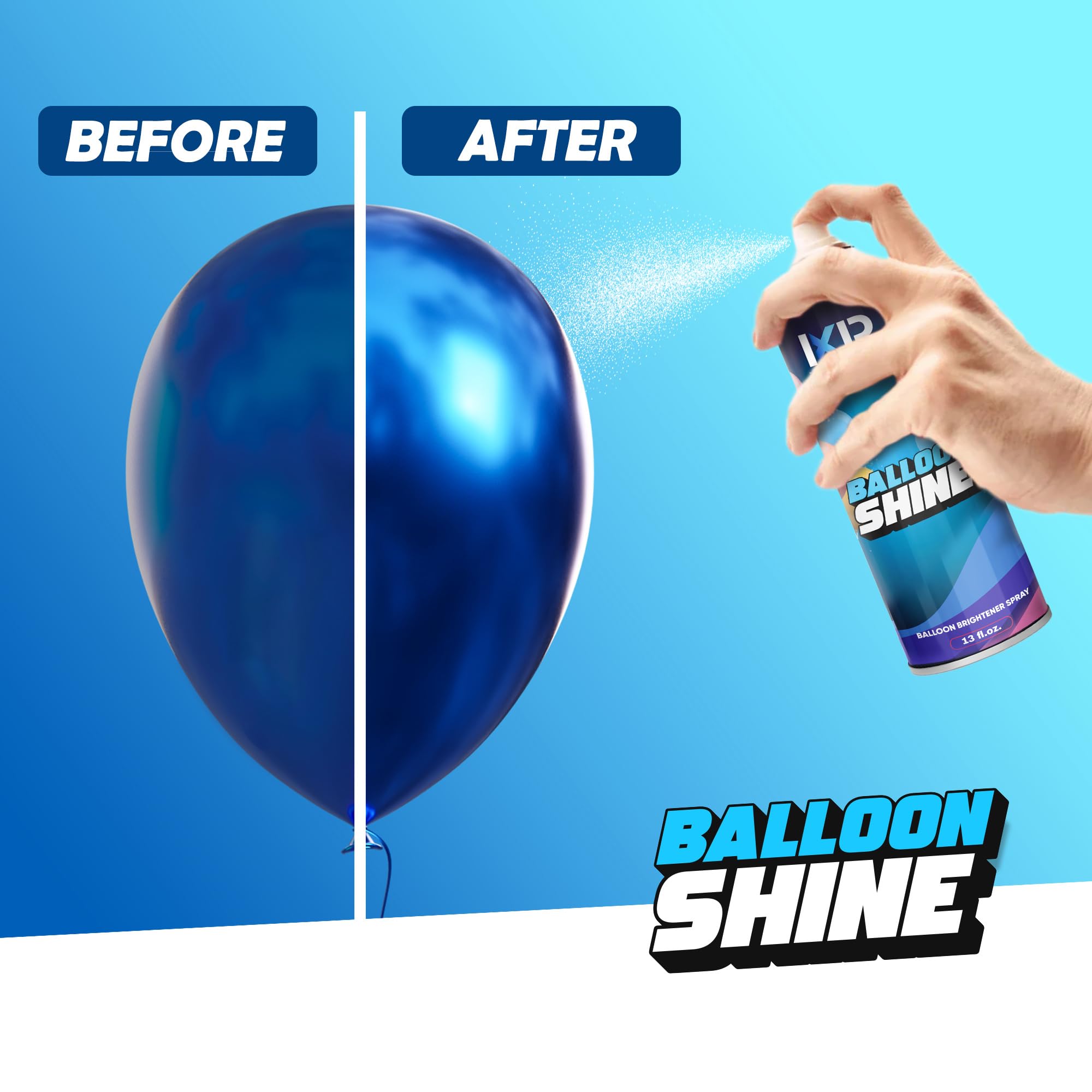 Balloon Shine Spray (2 x 13 fl.oz./420ml) No Need Towel or Gloves Balloon Shine, Instant High Shine Gloss Brite Balloons for Party Decoration for Ultra Lasting, Shine Balloon Spray Upgraded Formula