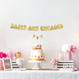 Dazed and Engaged Bachelorette Party and Engagement Party Gold Glitter Banner - Wedding Announcement and Bridal Shower Decorations, Favors and Supplies