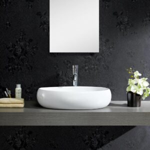 Erfoni Black Wallpaper Peel and Stick Wallpaper Black Floral Embossed Contact Paper 17.7inch×118.1inch Removable Textured Flower Wallpaper Self Adhesive Thicken Countertops Cabinets Contact Paper