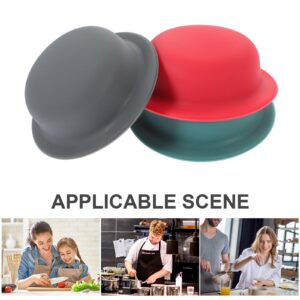 DECHOUS 3Pcs Silicone Pot Lid Covers, Non-slip Cookware Lid Knobs, Pan Cover Handle Thicken Saucepan Lid Replacement Knob Silicone Universal Pot Lid Top Cover