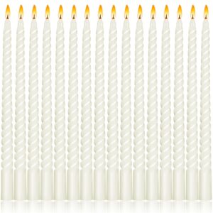 dyrfolm 16 pcs spiral taper candles,white spiral candle,10 inch twisted taper candles,unscented twisted candlesticks,dripless long candle sticks for wedding,party,dinner and home decoration